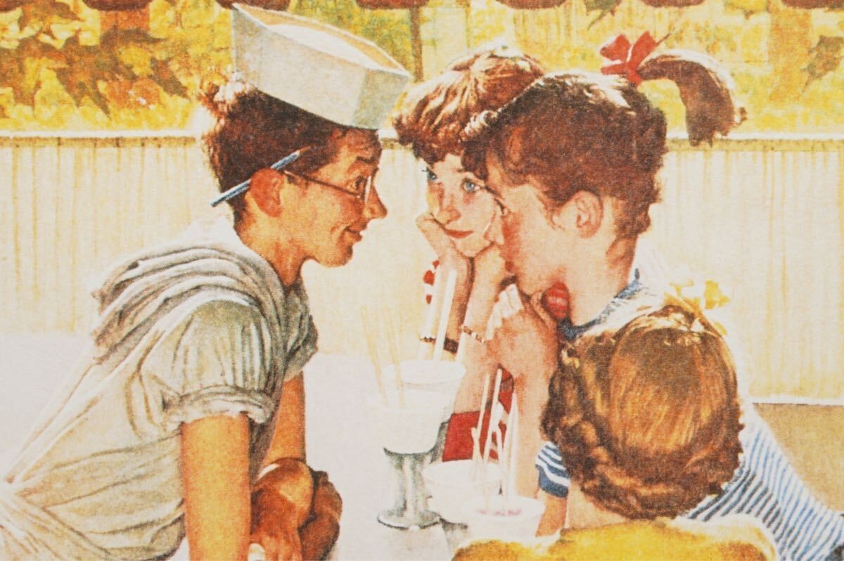 Norman Rockwell Diamond Screening Soda Fountain Limited Edition Print 50/300 Usa