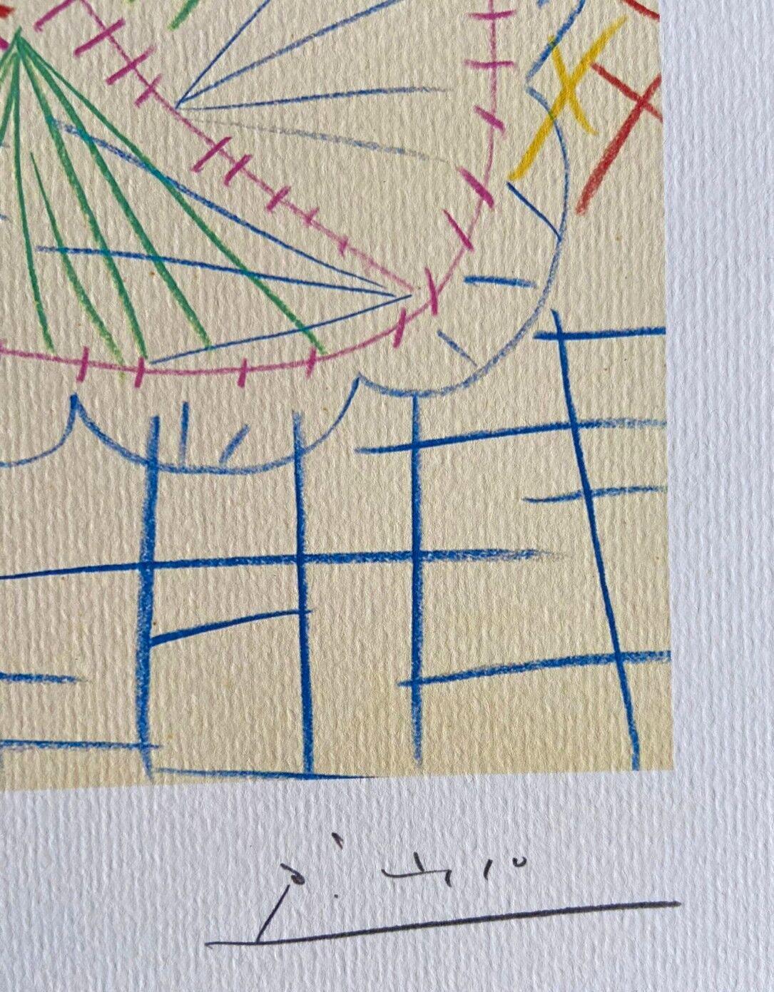 Pablo Picasso Lithograph Coa Hand Signed Pen Numbered Pencil Crayon