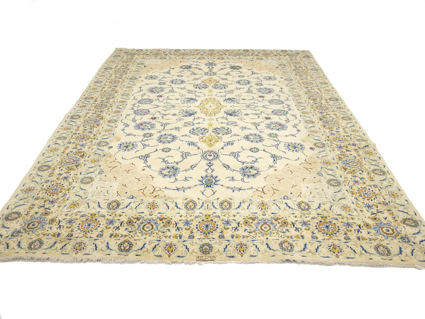 Semi-Antique Vintage Signed Handmade Wool Rug