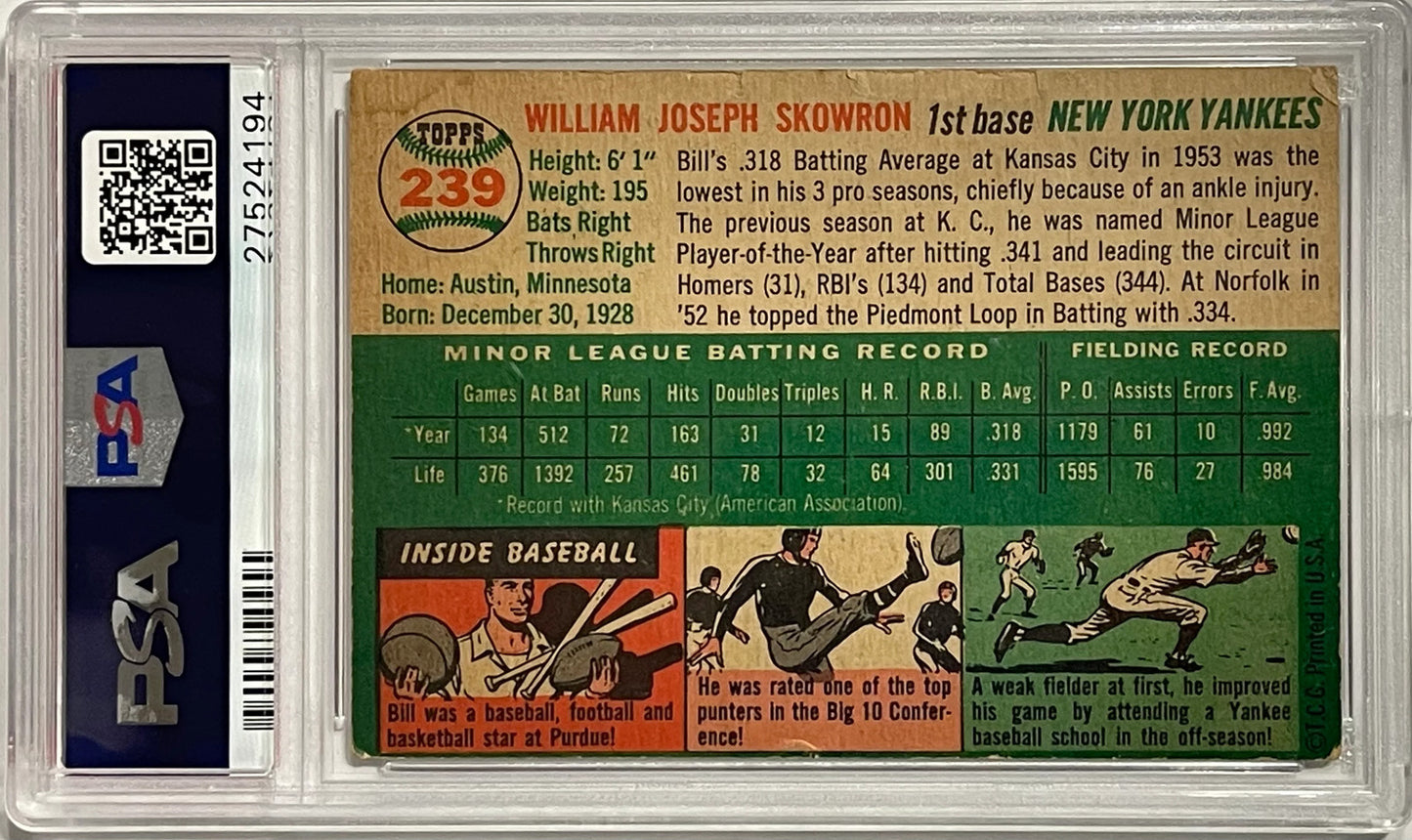Bill Skowron Autographed 1954 Topps Rookie Card #239 (Psa)