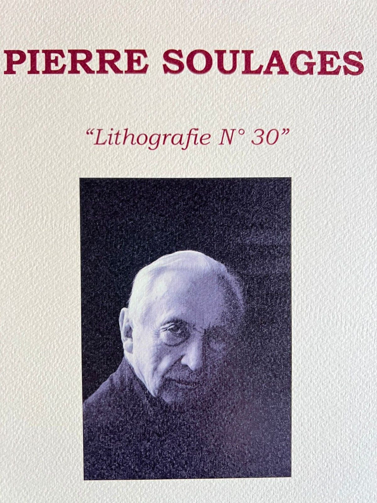 Pierre Soulages Coa 1995 Signed Op Numbered