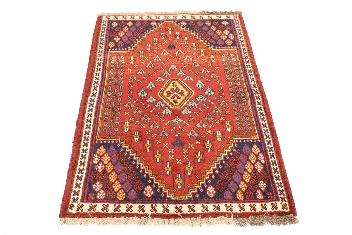 Hand-Knotted Tribal Small Rug Farmho Oriental