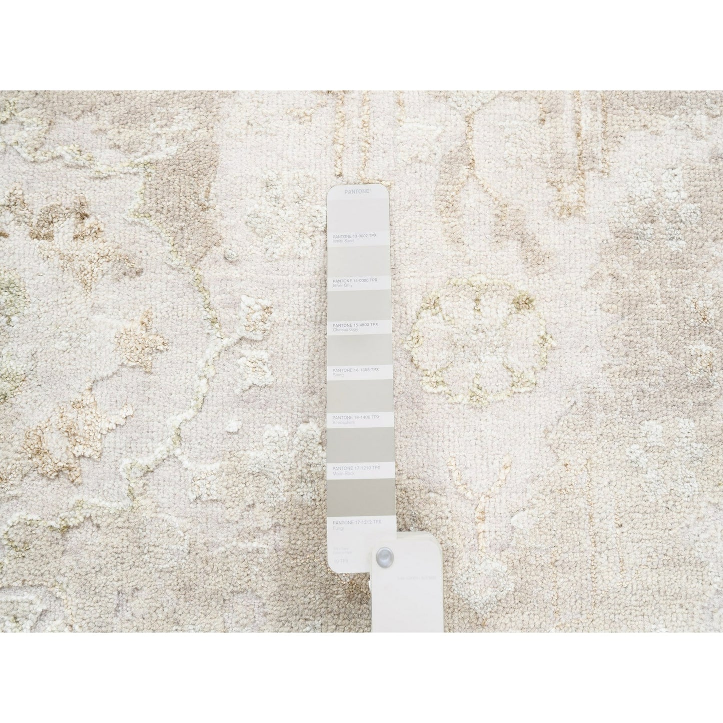 3'X5' Hand Knotted Beige Modern Wool And Silk Oriental Rug