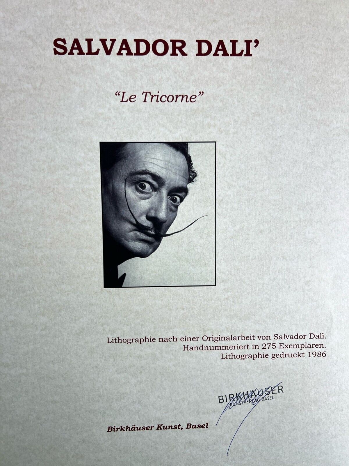 Salvador Dal Lithograph From An Drawing Coa