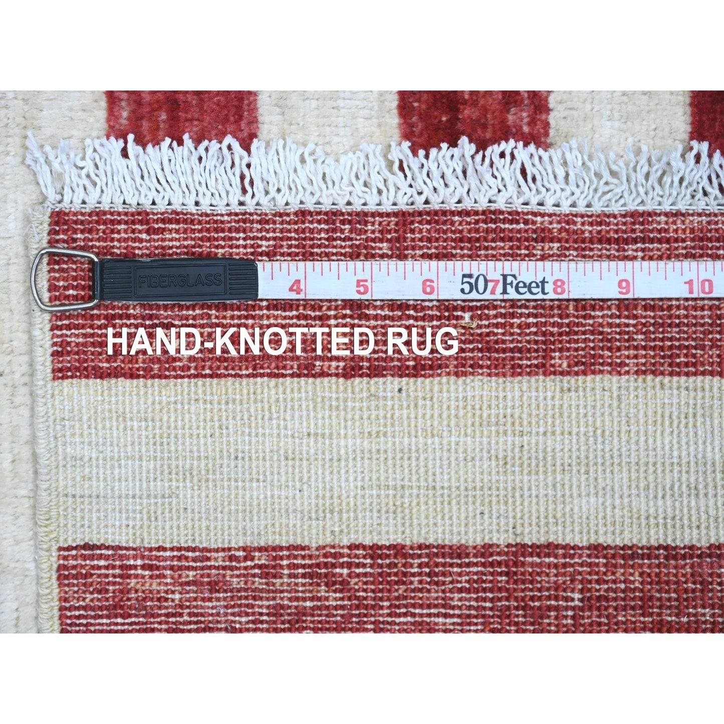 2'5"X4' Red All Wool American Flag Hand Knotted Peshawar Wall Hanging Rug