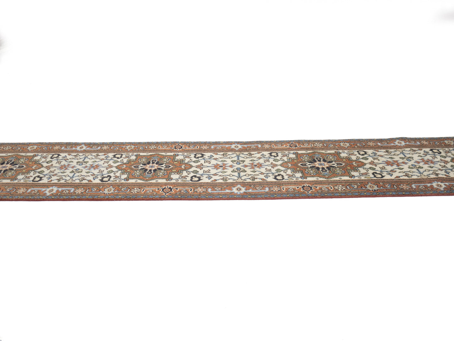 Oversized Heriz Serapi Floral Runner Hand-Knotted