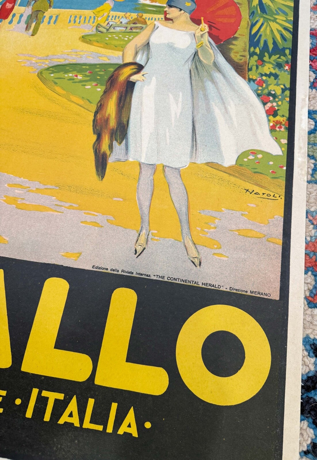 Rare Italian Travel Poster Rapallo By Natoli 1924 Original Litho Riviera