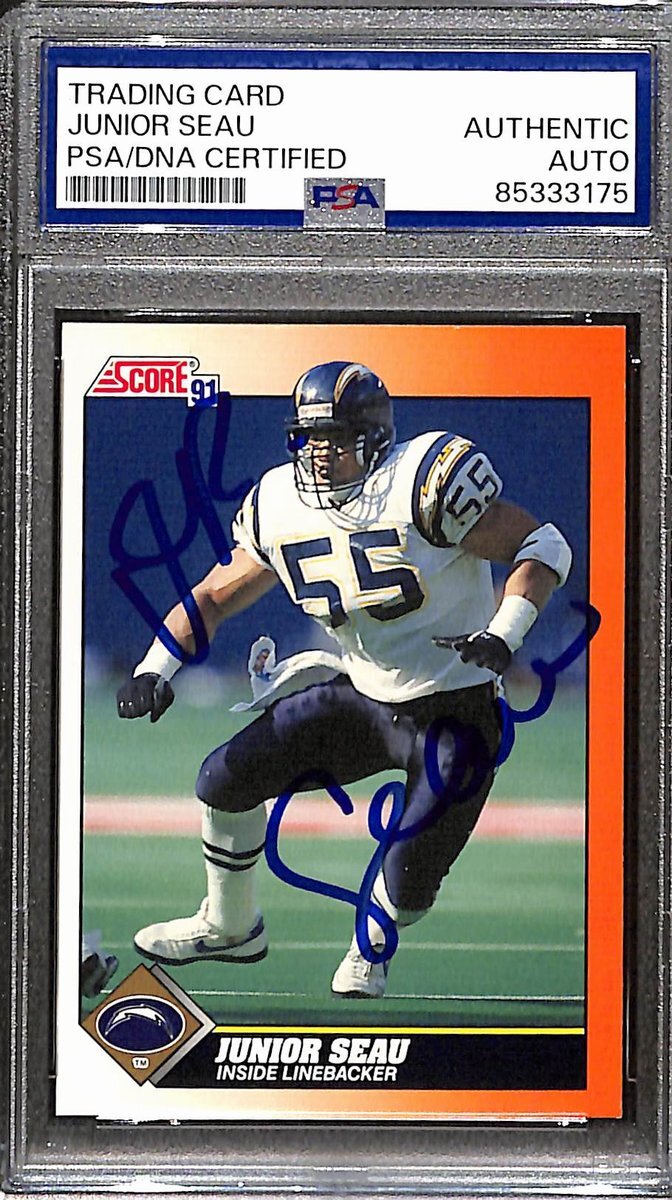 Junior Seau Hof Signed/Autographed 1991 Score