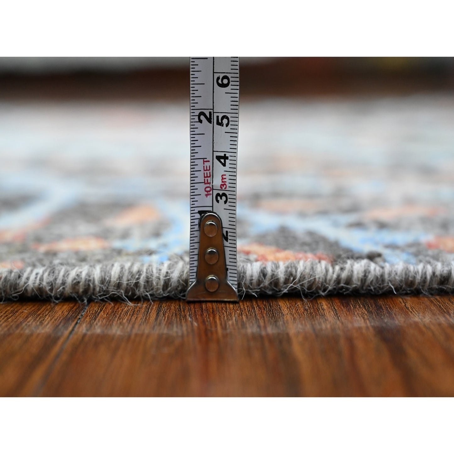 2'6"X17'9" Gray Peshawar Hand Knotted Wool Birds Paradise Xl Runner Rug
