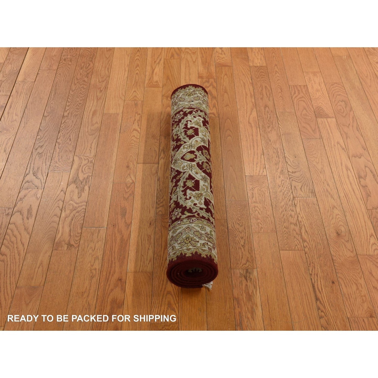 3'1"X5' Burgundy Red Hand Knotted 300 Kpsi Wool Zoroastrian Design Rug