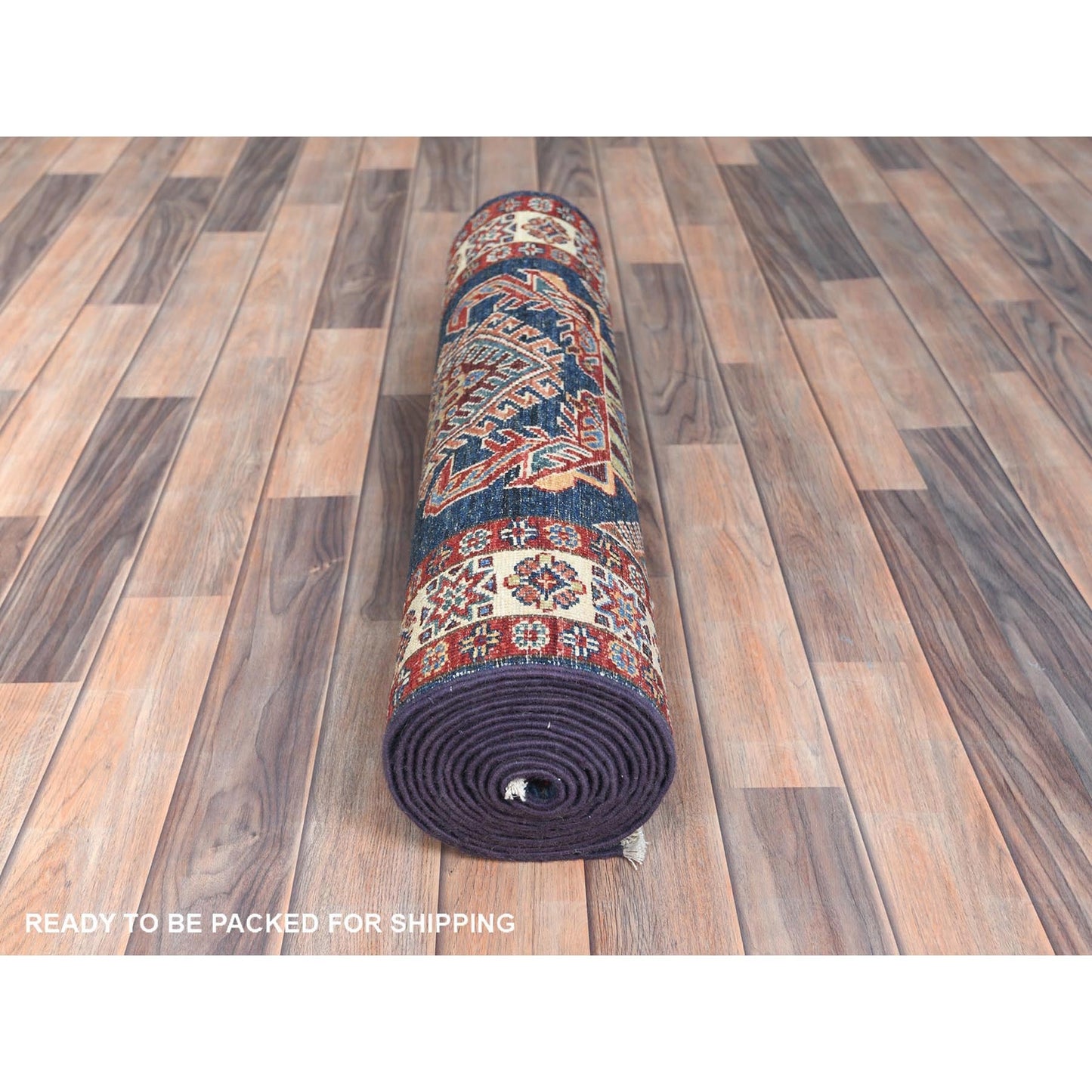 2'7"X13'6" Space Cadet Afghan Super Kazak Wool Hand Knotted Oriental Rug