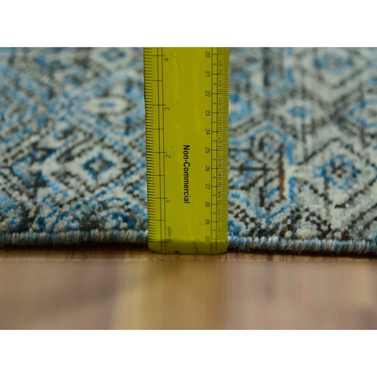 10'X10' Blue Kohinoor Herrita Plush Wool Hand Knotted Square Oriental Rug
