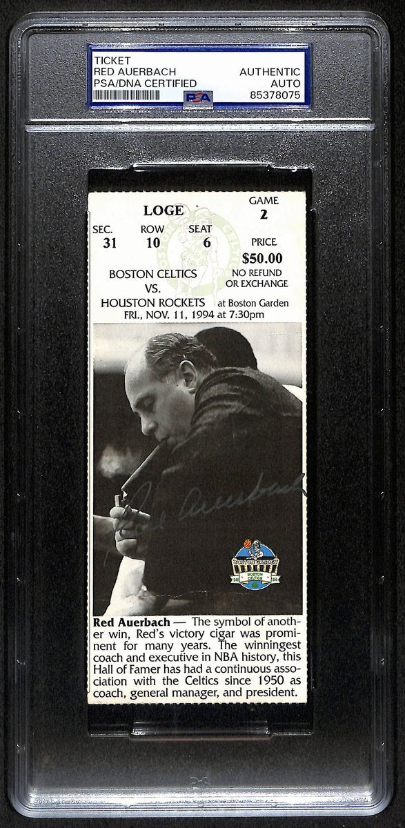 Red Auerbach Hof Signed/Auto 1994 Full Ticket