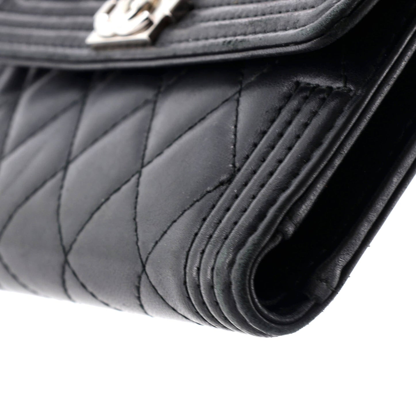 Chanel Boy Trifold Flap Wallet Quilted Lambskin Medium