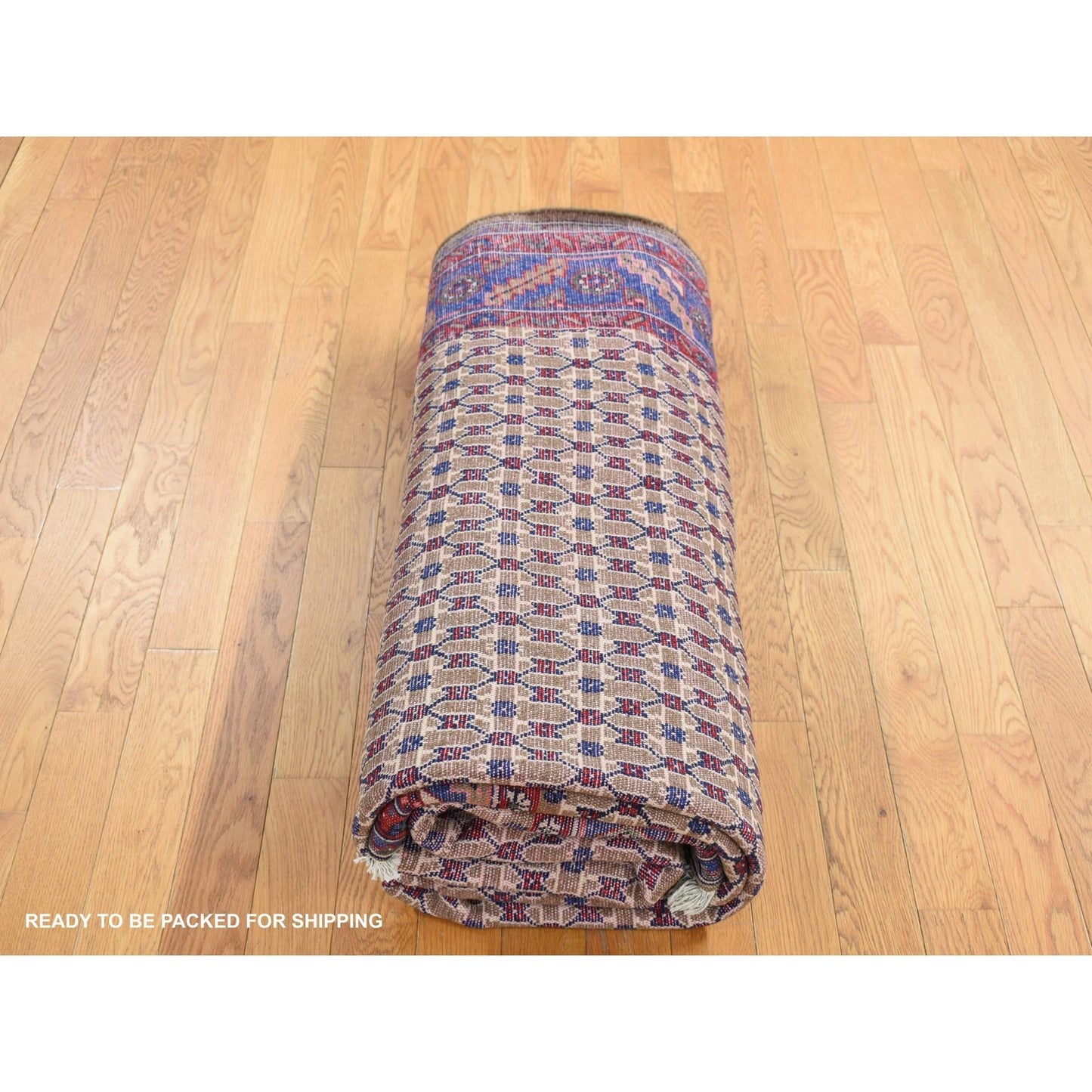 6'8"X9'1" Brown New Zoroastrian Serrib Pure Wool Hand Knotted Rug