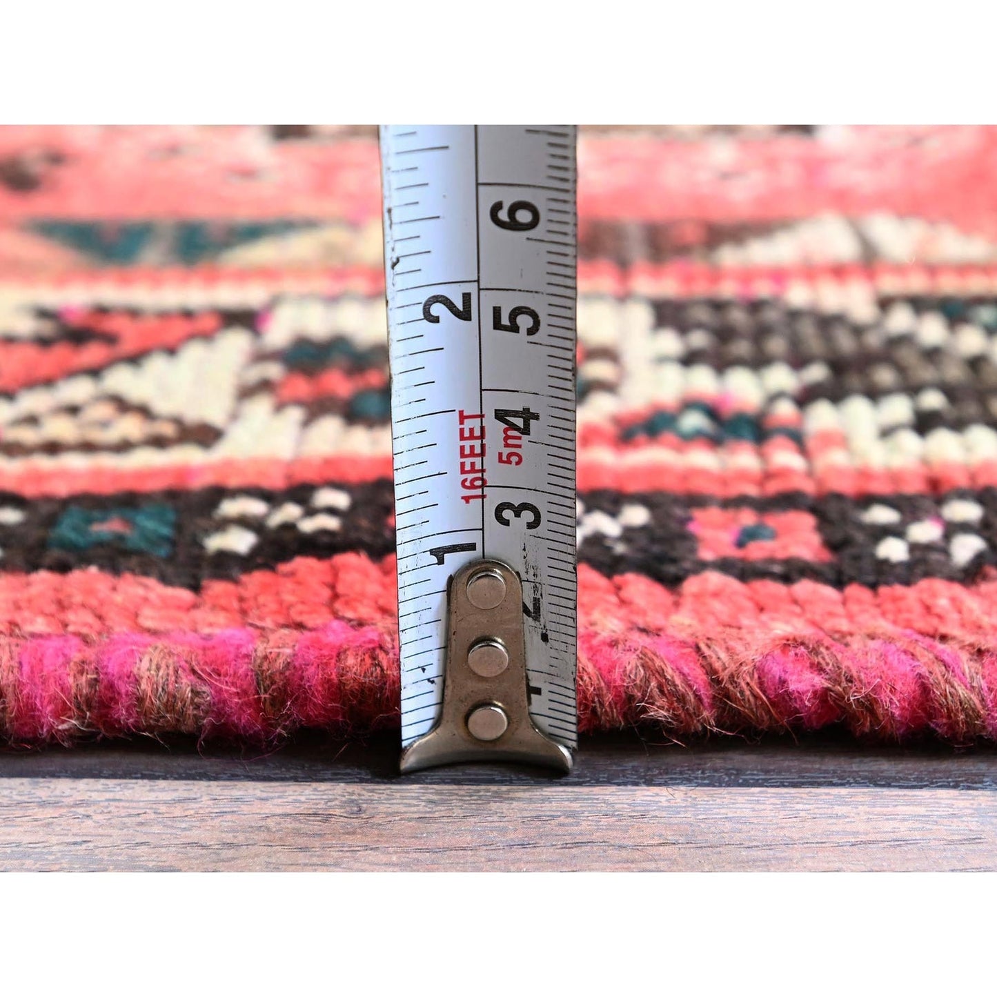 5'2"X7'10" Blush Red Vintage Zoroastrian Sheeraz Hand Knotted Pure Wool Rug