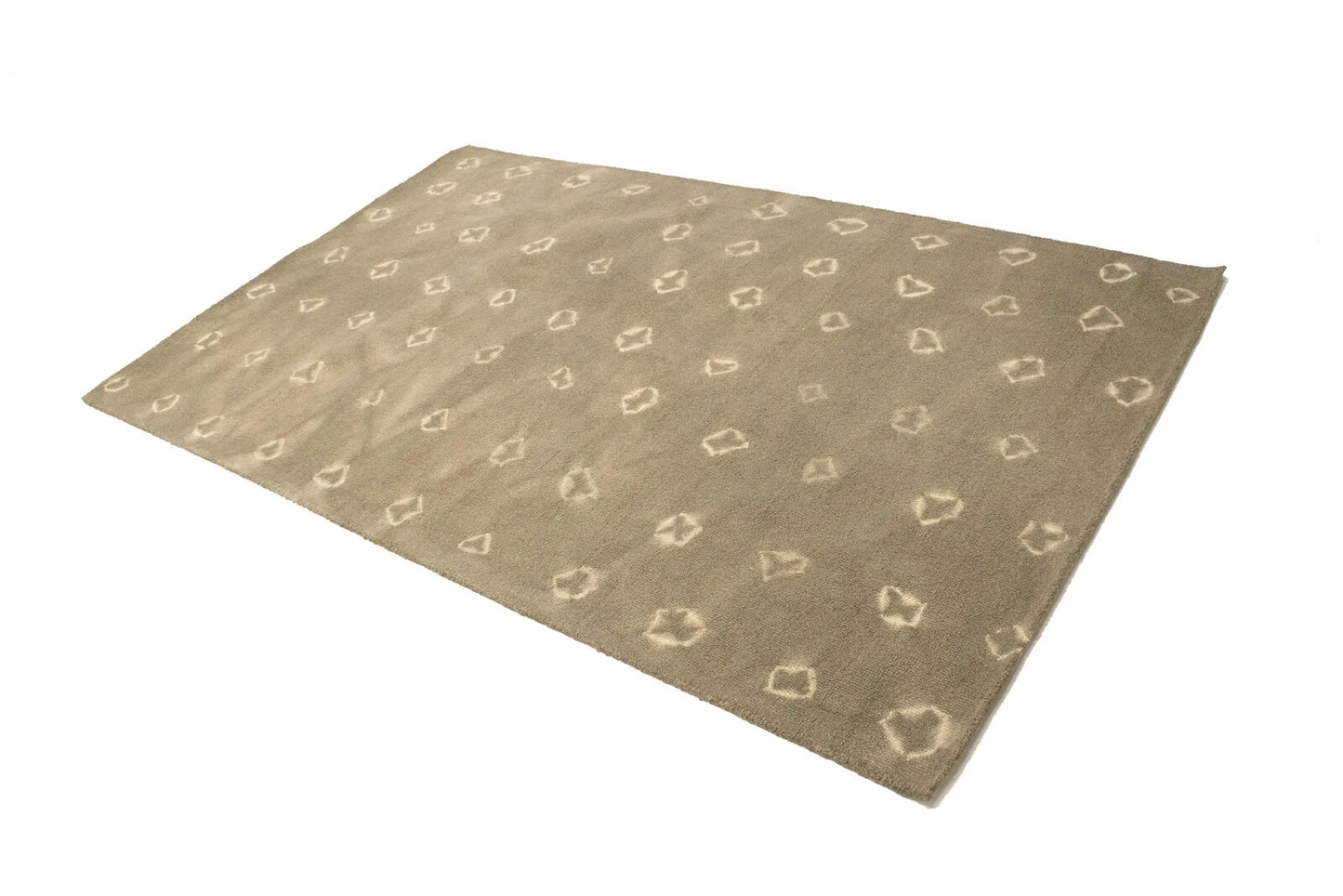 Abstract Beige/Khaki Tie-Dye Contemporary 5X8