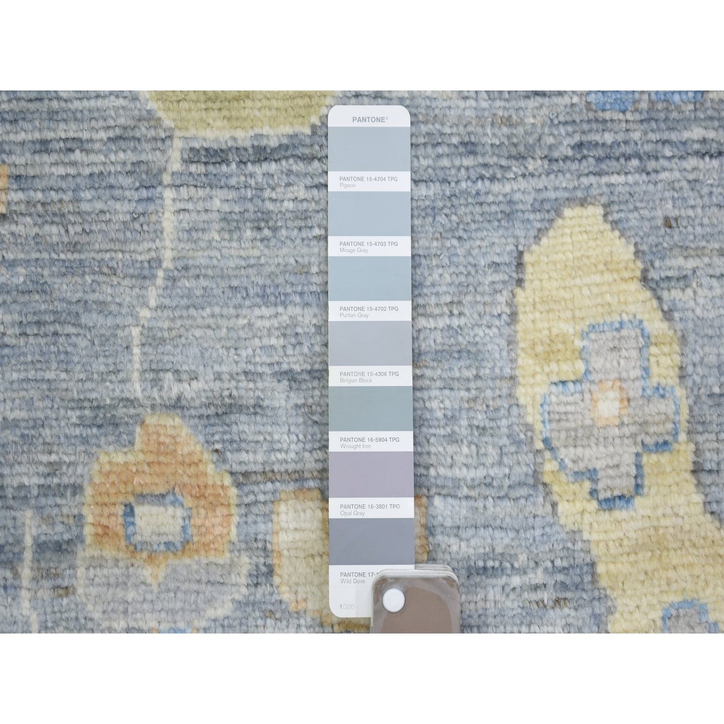 12'X16' Cadet Gray, Wool Hand Knotted, Afghan Angora Oushak Oversized Rug