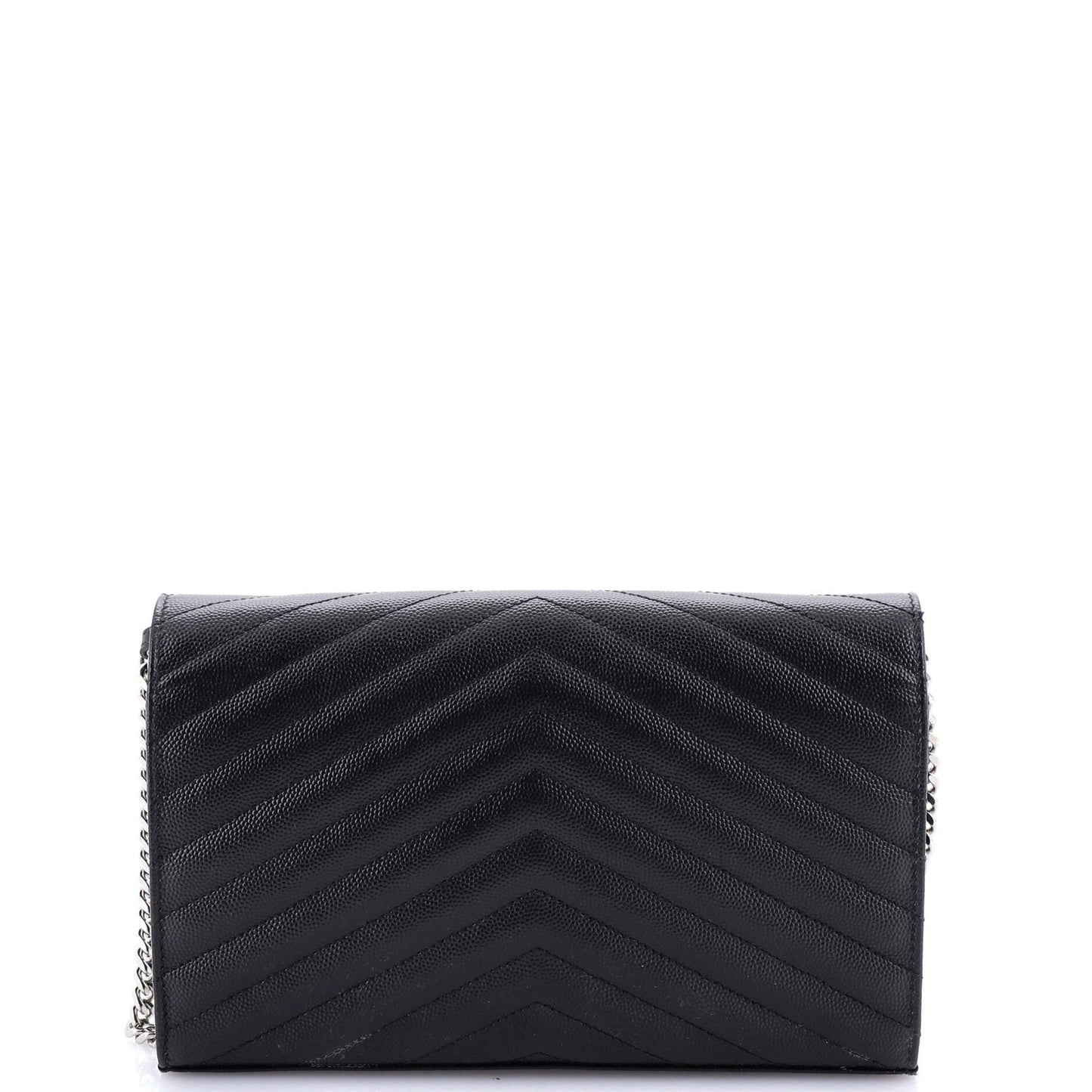 Saint Laurent Classic Monogram Wallet On Chain Matelasse Chevron Leather Medium