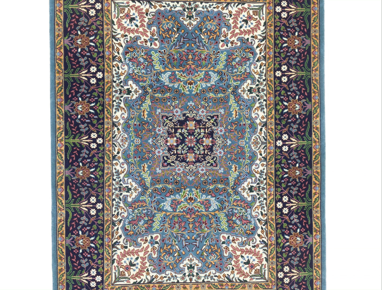 Handmade Kirman Oriental Rug Classic Floral