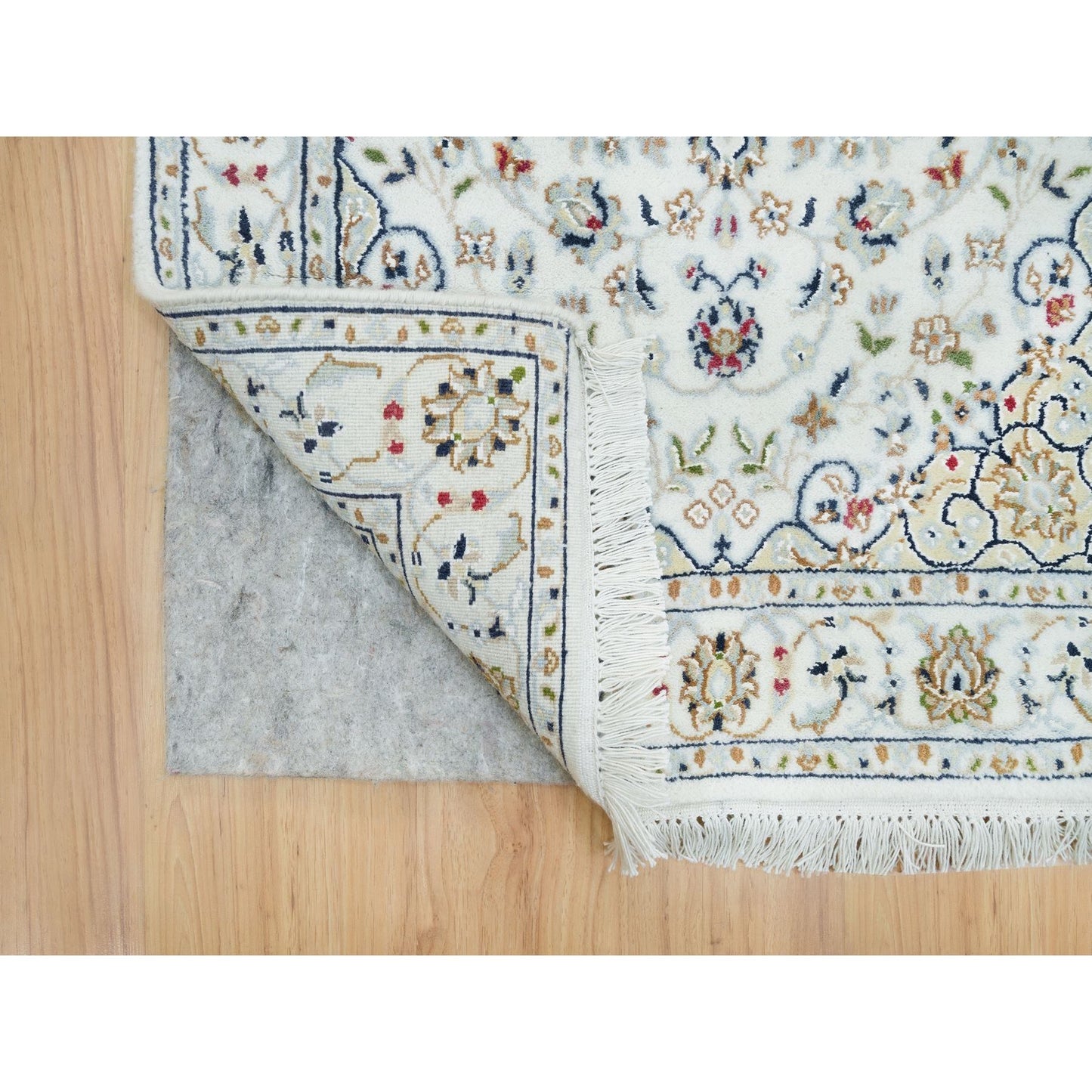 2'6"X22'9" White Hand Knotted Nain Design 250 Kpsi Wool Xl Runner Rug