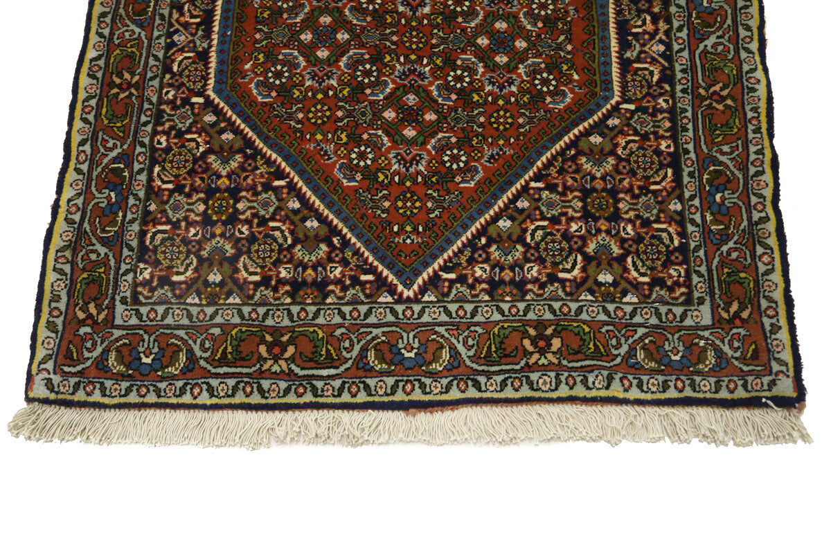 250 Kpsi Navy Orange Floral Square Rug Small