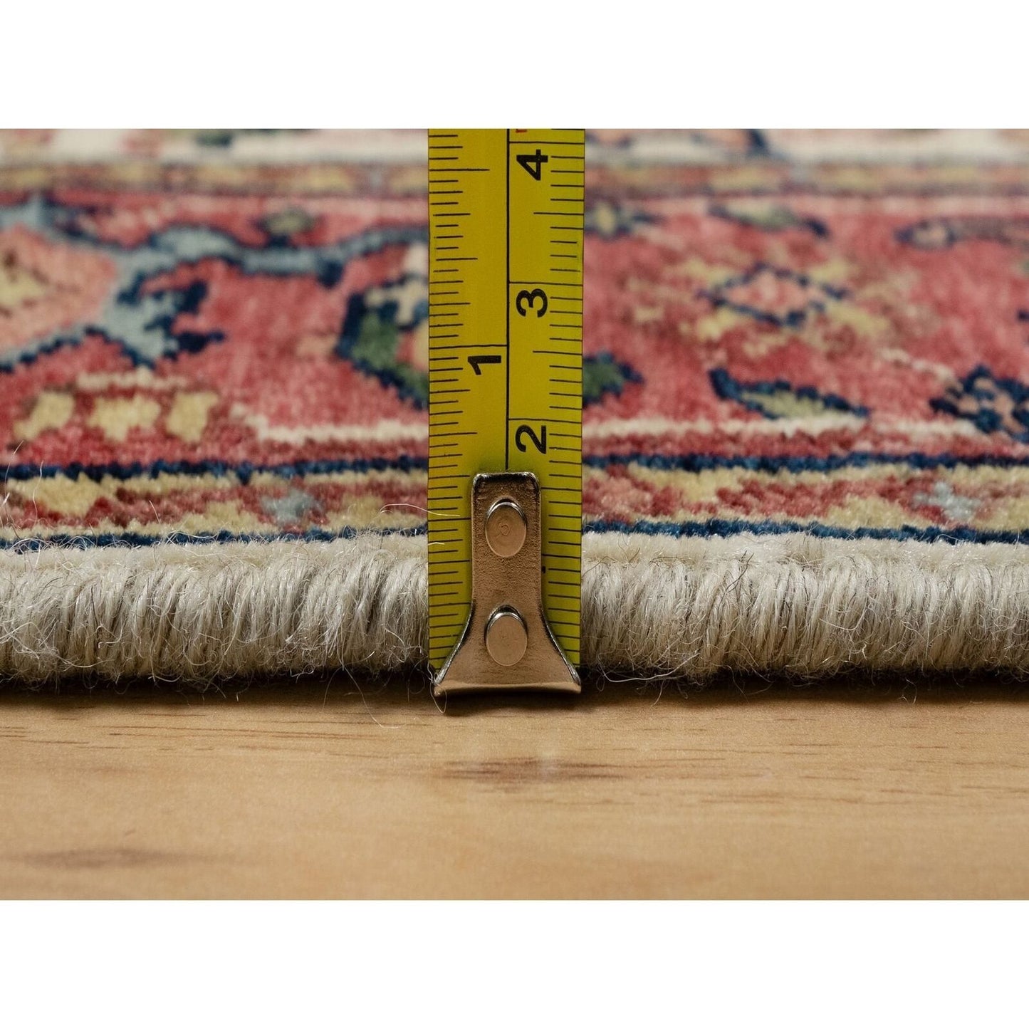 2'8"X28'1" Eggnog White Wool Heris Re-Creation Hand Knotted Xl Runner Rug