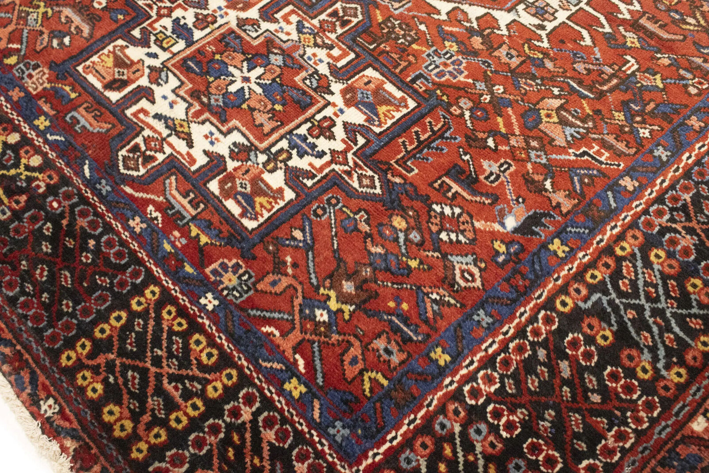 Semi-Antique Oriental Rug Rusty Red Geometric