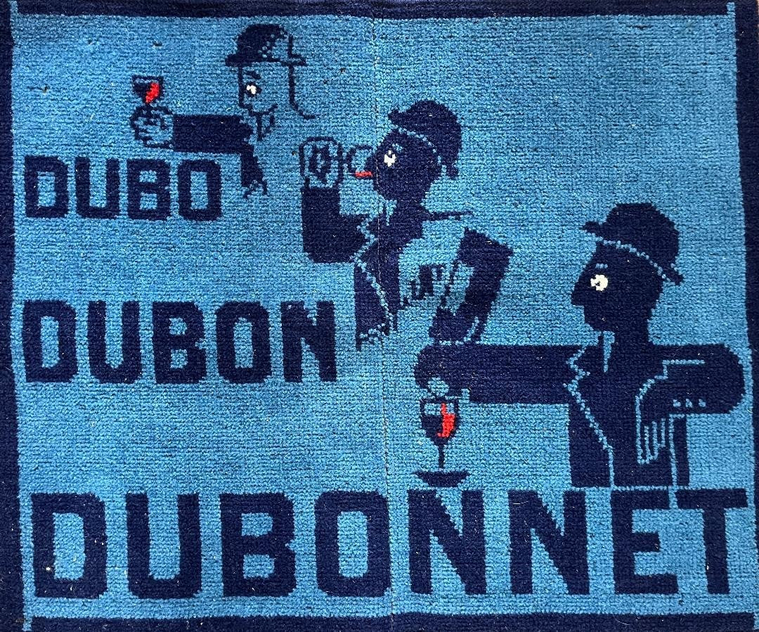Rare 1950S Rug Dubo, Dubon, Dubonnet By A.M. Cassandre French Advertising