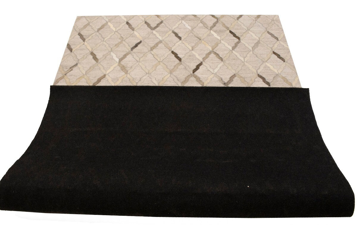 5X8 ft Handcrafted Silver Cowhide Rug