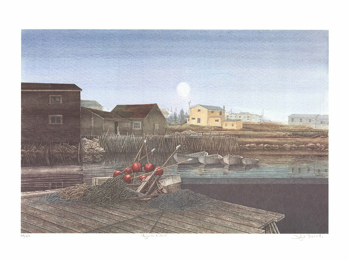 Dwight Baird Fog In The Hollow, Peggy'S Cove Signed " Offset Lithograp