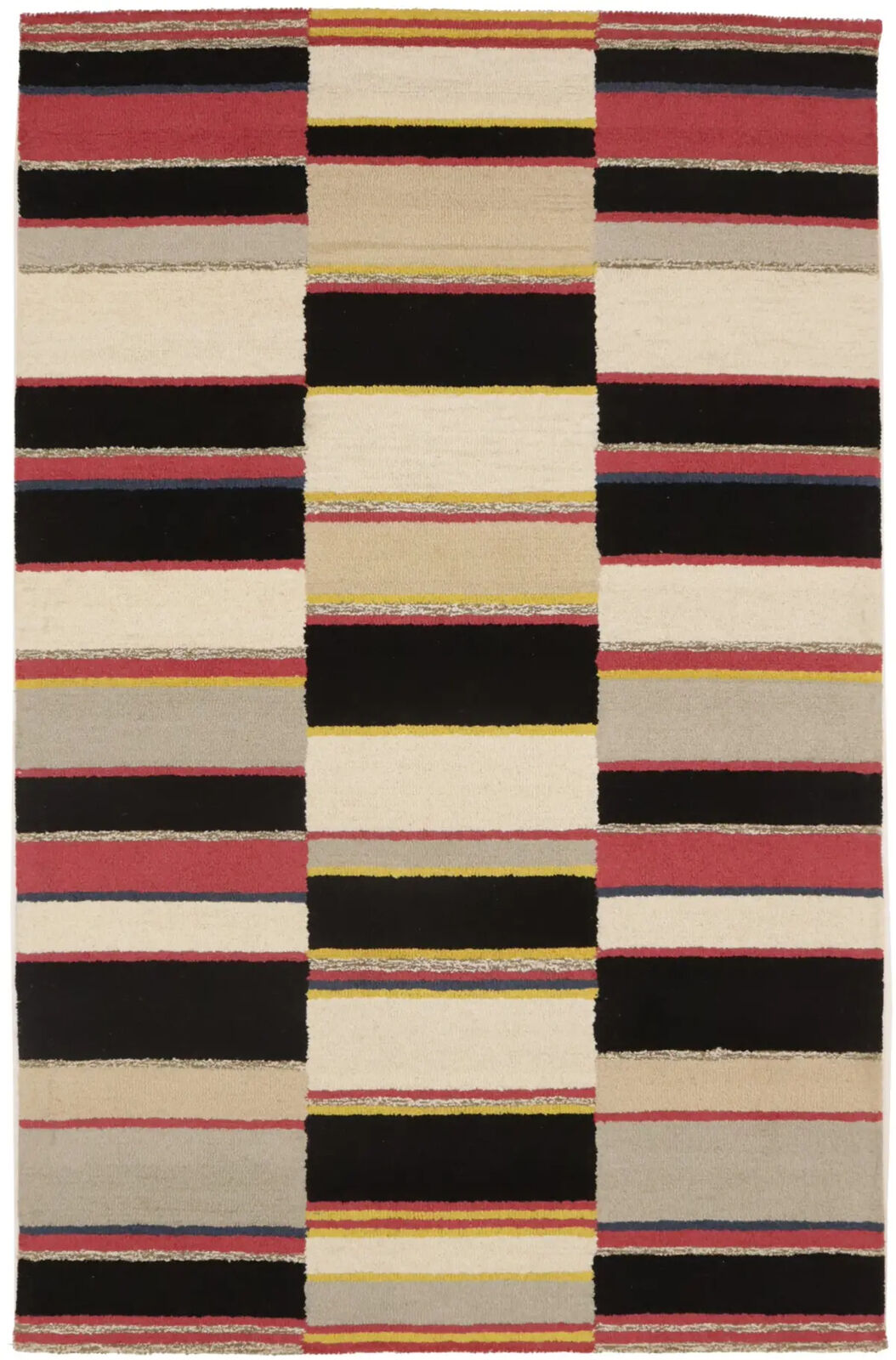 Hand-Tufted Multicolored Stripes Plush 5X8