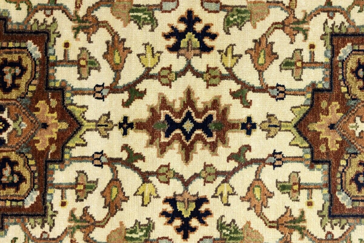 Heriz Serapi Oriental Runner Rug Geometric Design