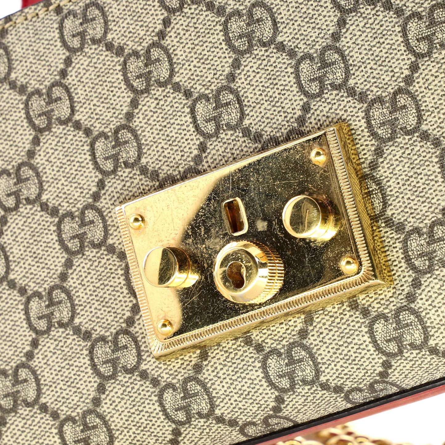 Gucci Padlock Shoulder Bag Gg Coated Canvas And Leather Small