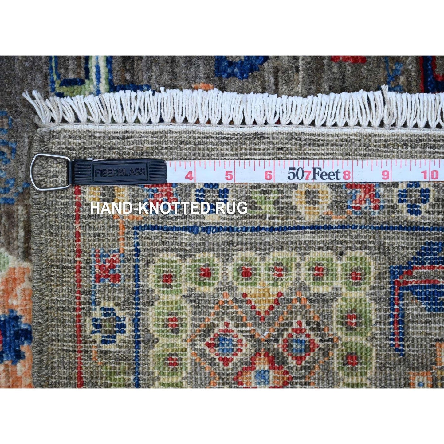 4'X16'1" Gray Aryana Mahal Design Hand Knotted Wide Runner Oriental Rug