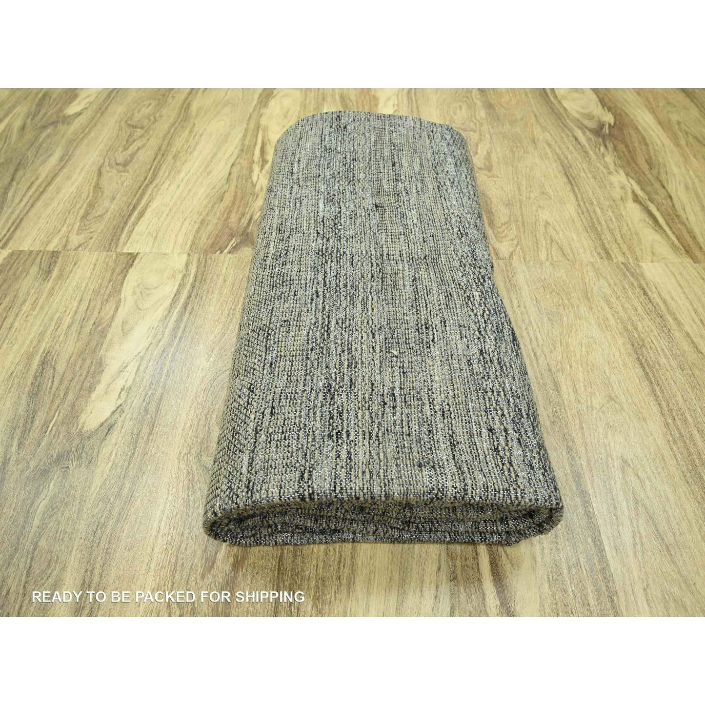 10'X14' Brown & Black Grass Design Hand Knotted Pure Wool Oriental Rug