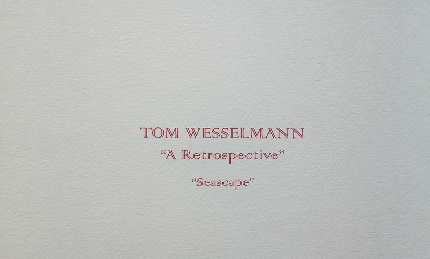 Tom Wesselmann Lithograph Coa Signed Op Numbered Pencil