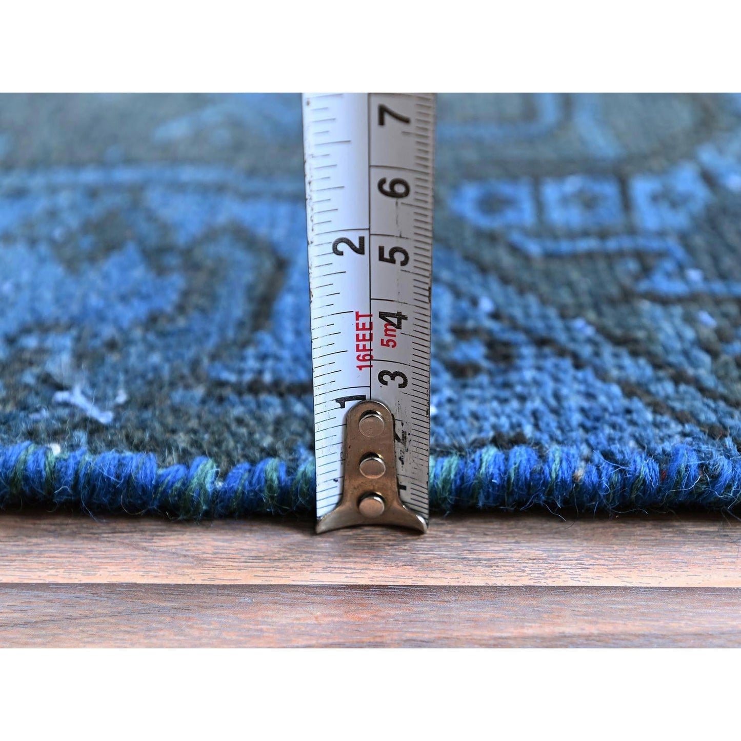 2'3"X11' Navy Overdyed Vintage Zoroastrian Hand Knotted Wool Runner Rug
