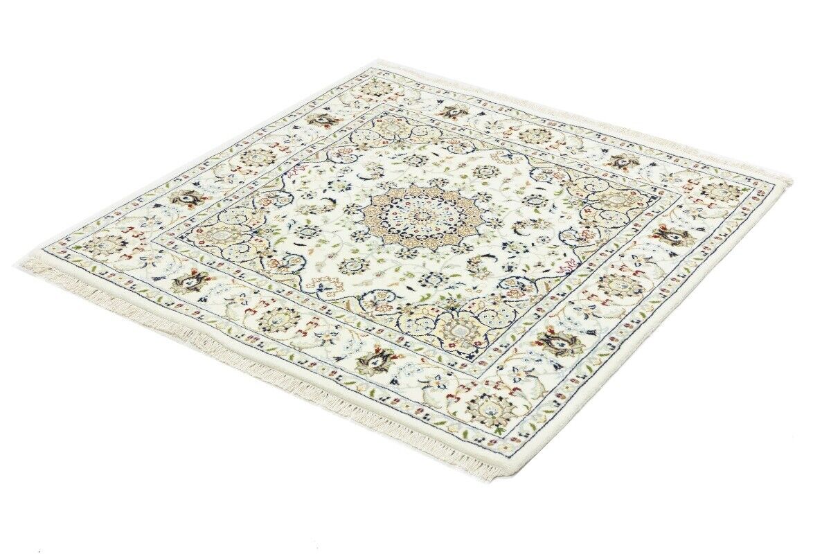 Indo-Nain Oriental Square Rug Vintage Floral