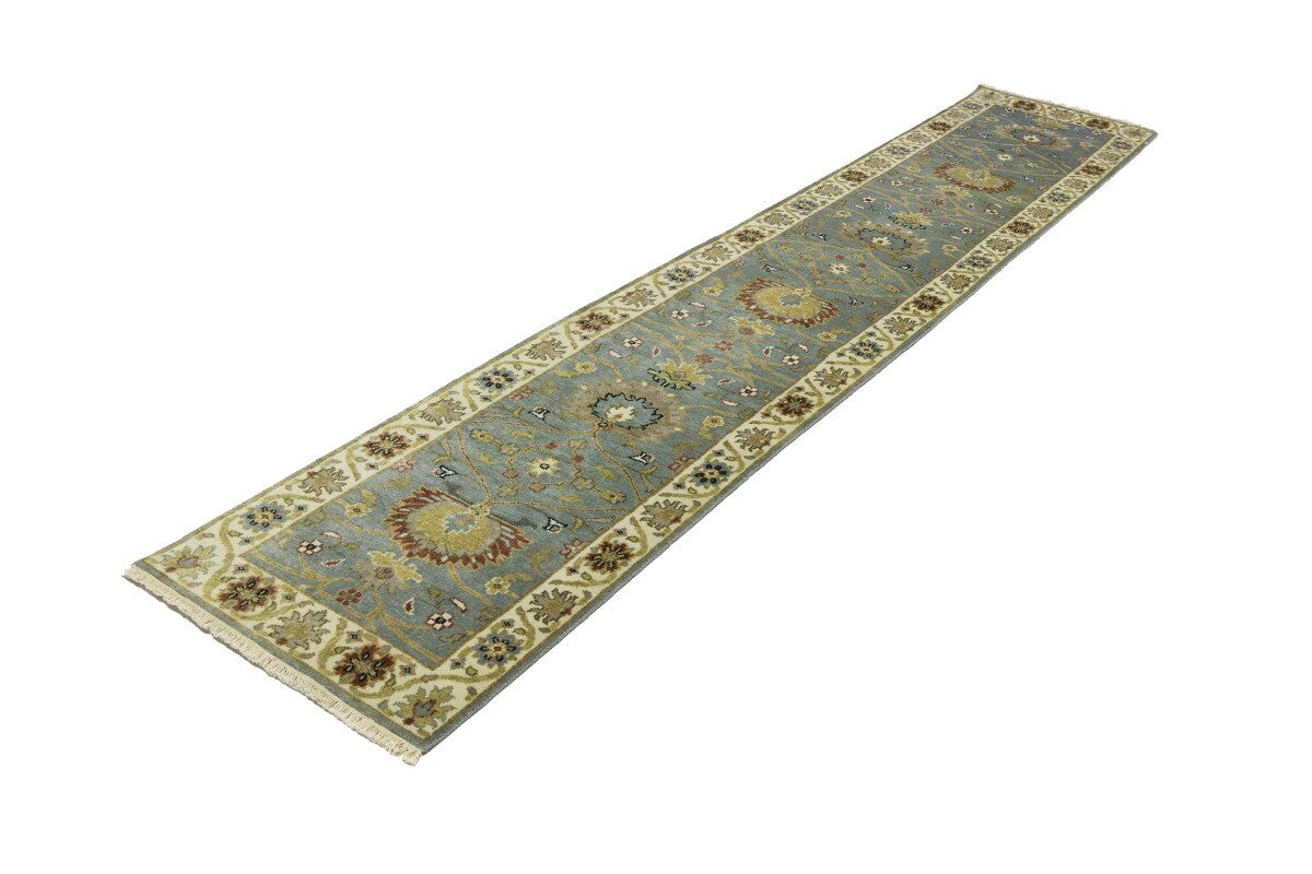 Muted Floral Peshawar Osh Chobi Runner Rug