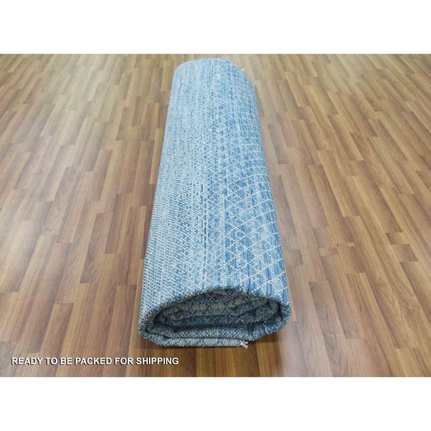 10'1"X14' Blue Chiaroscuro Collection Wool Hand Knotted Oriental Rug