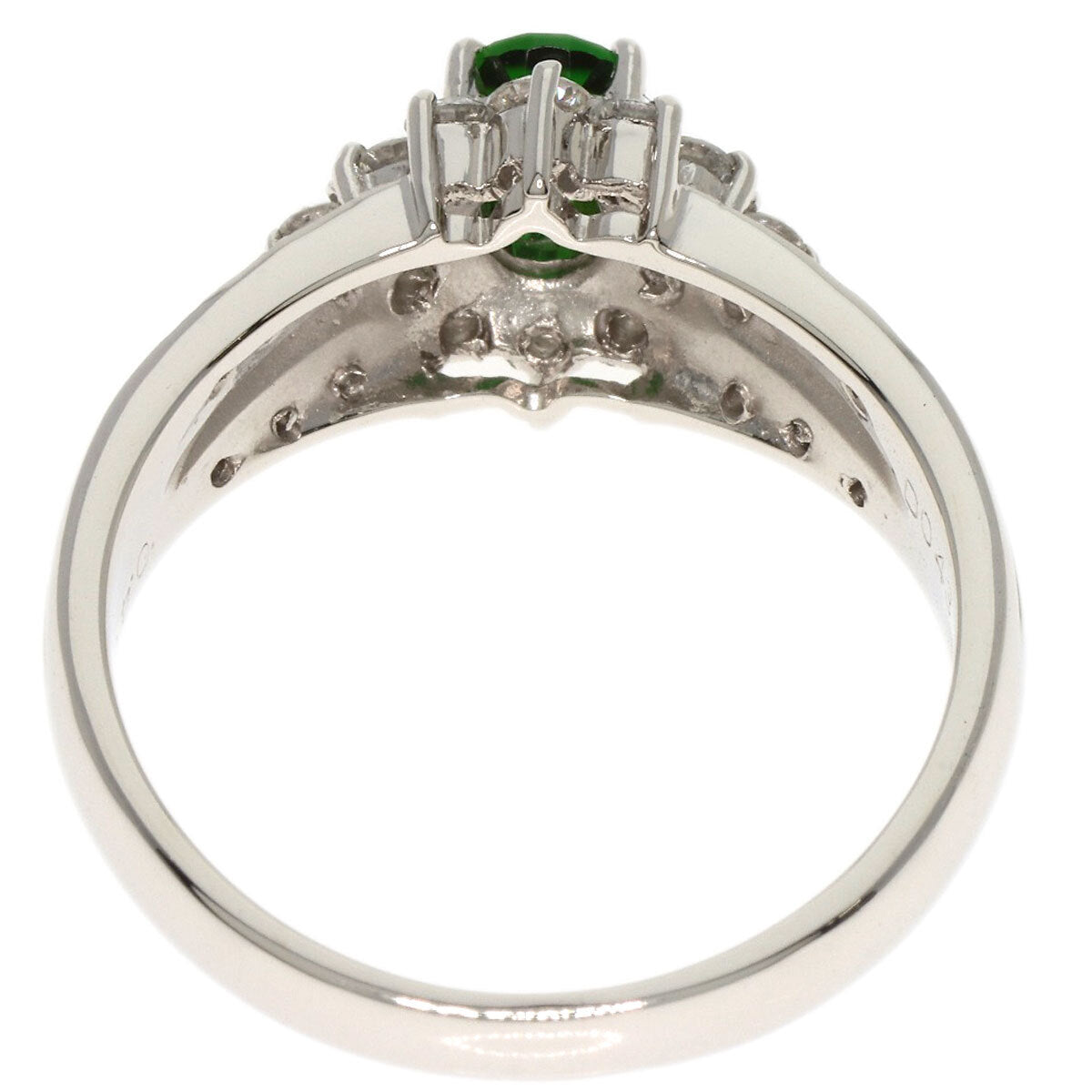0.4ct Chrome Tourmaline Diamond Ring Platinum