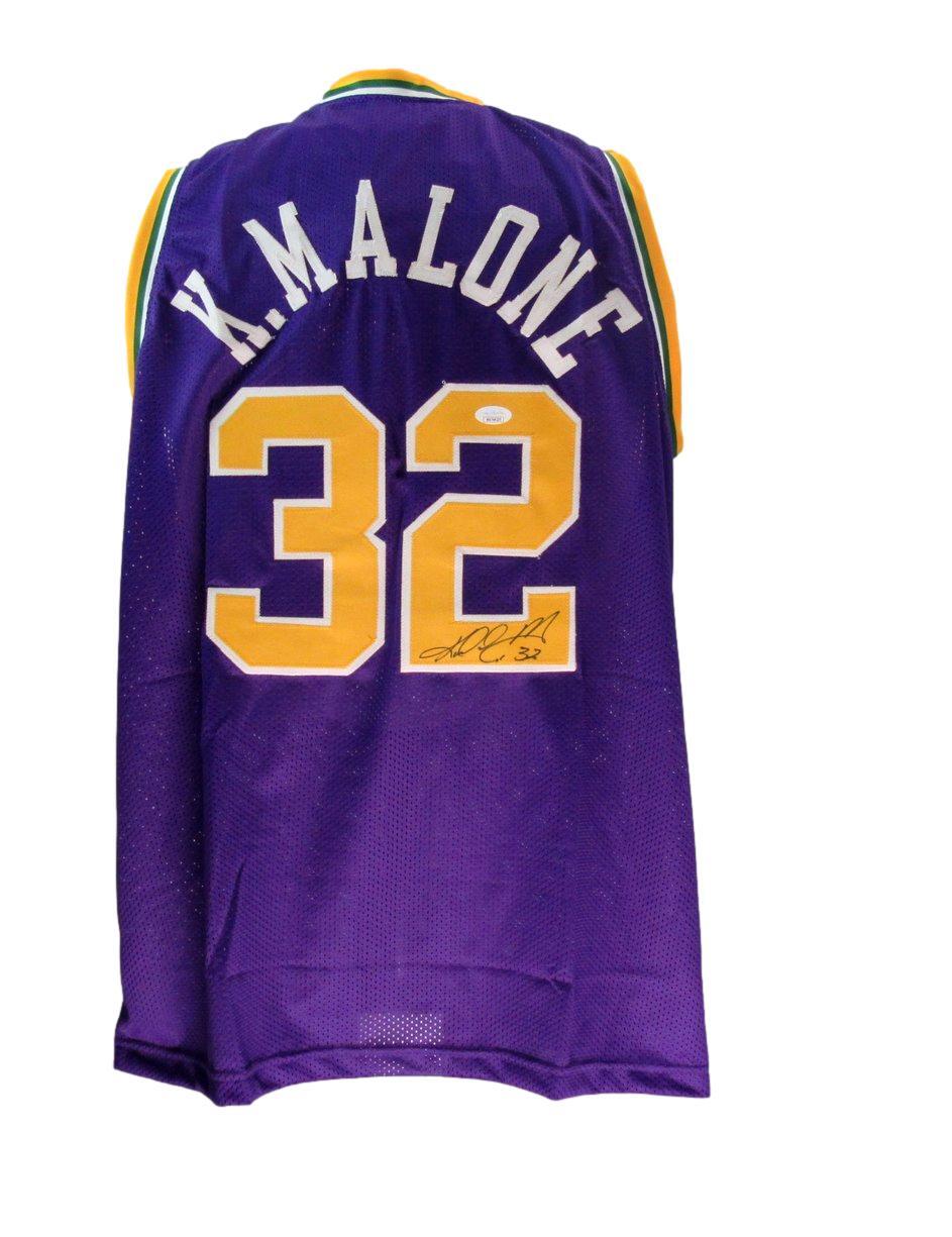 Karl Malone Hof Signed Utah Jazz "Mailman" Custom