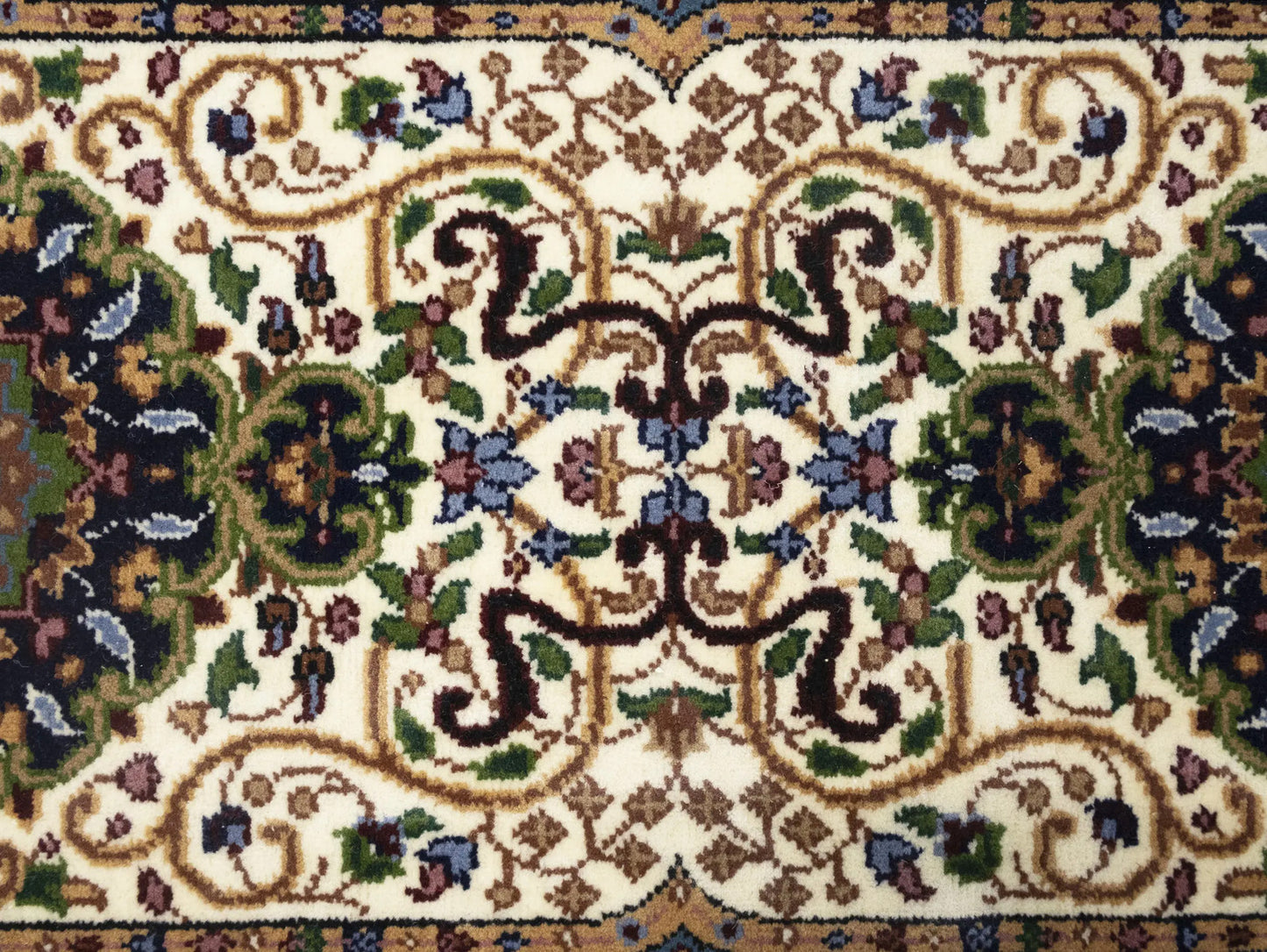 Handmade Kirman Oriental Runner Rug Floral Design