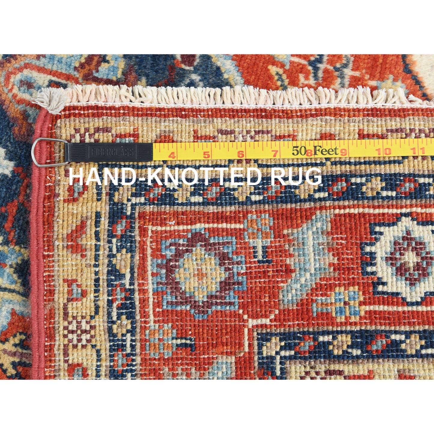 4'X5'9"Imperial Red Afghan Peshawar Heris Wool Hand Knotted Rug