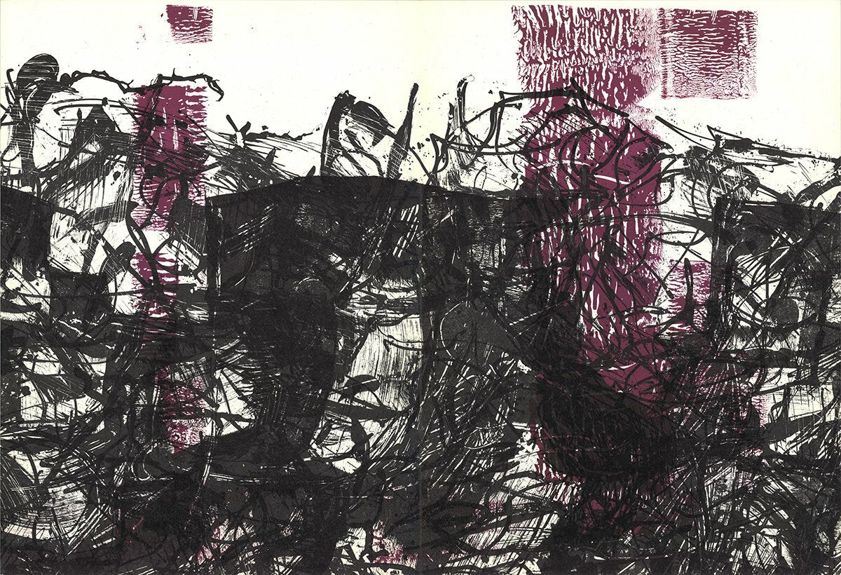 Jean-Paul Riopelle Composition Xvi-171 " Lithograph Abstract Black