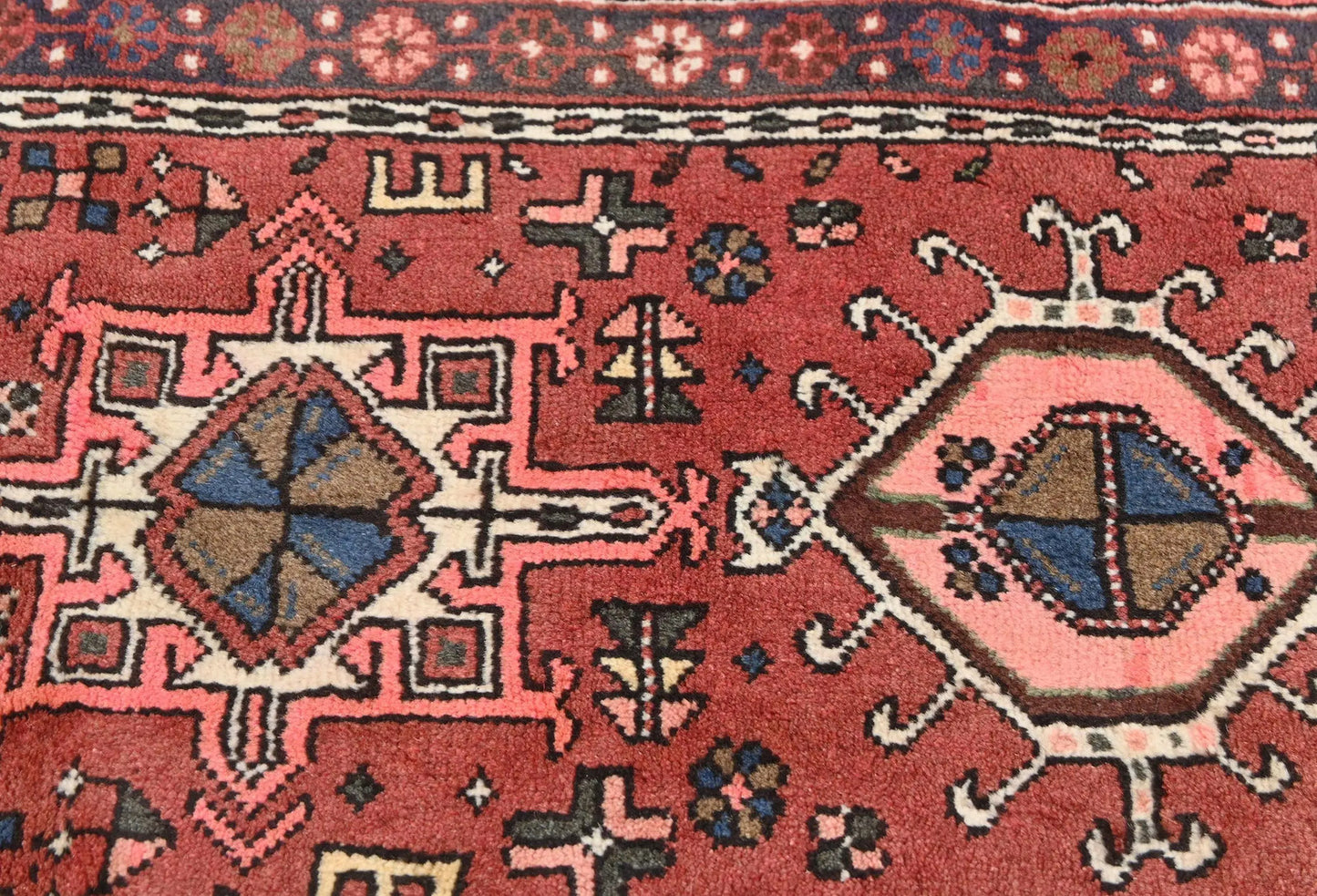 Vintage Handmade Tribal Geometric Oriental Rug