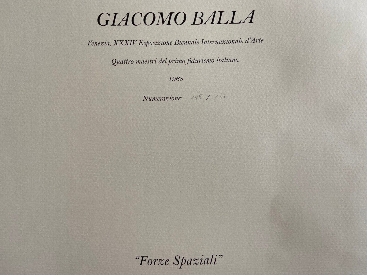Giacomo Balla Lithograph 1968 Biennale Of Venice