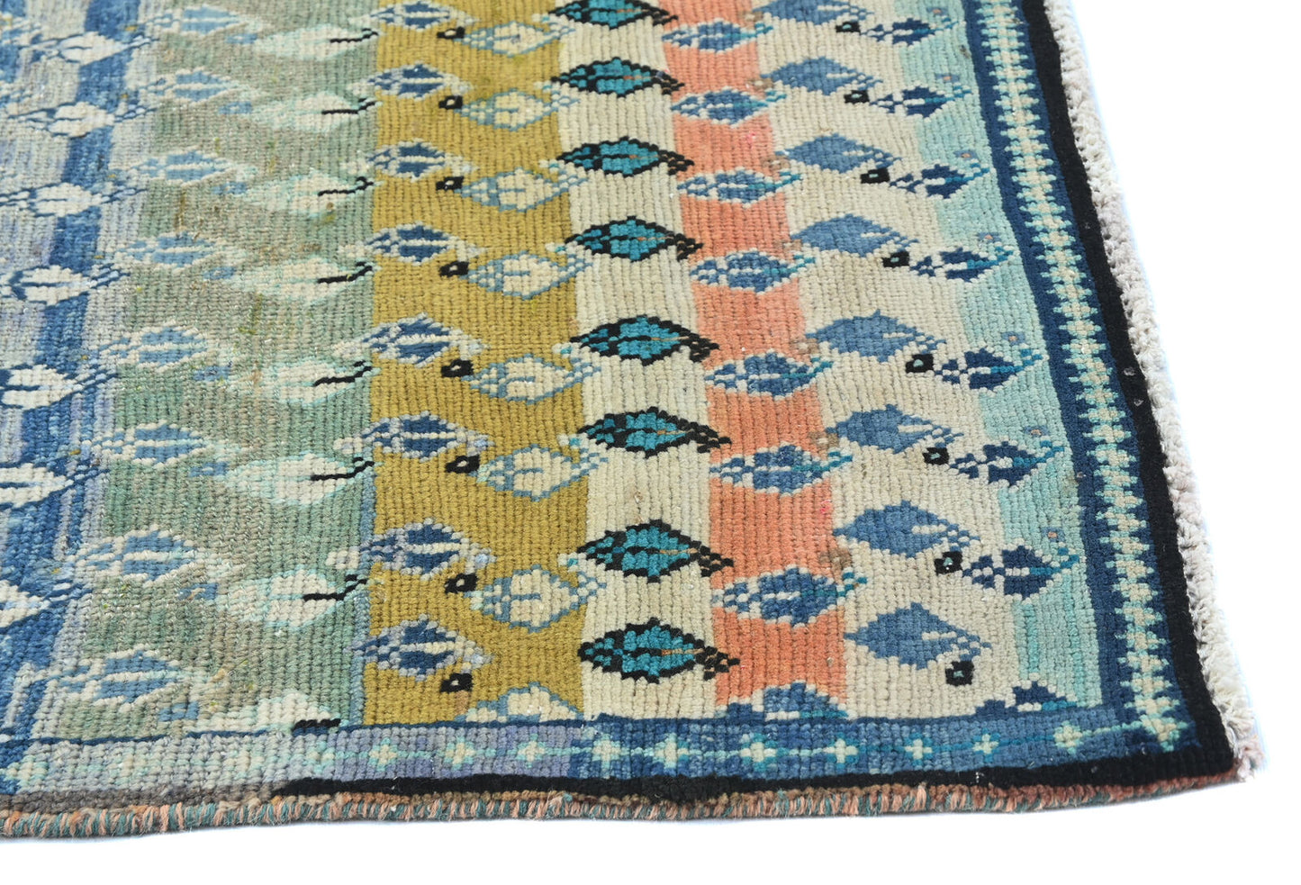 Multicolored Semi-Antique Tribal Oriental Runner