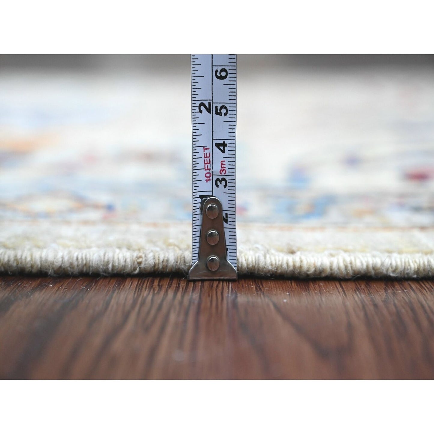 3'1"X10' Ivory Bijar Garus Design Hand Knotted Wool Runner Oriental Rug